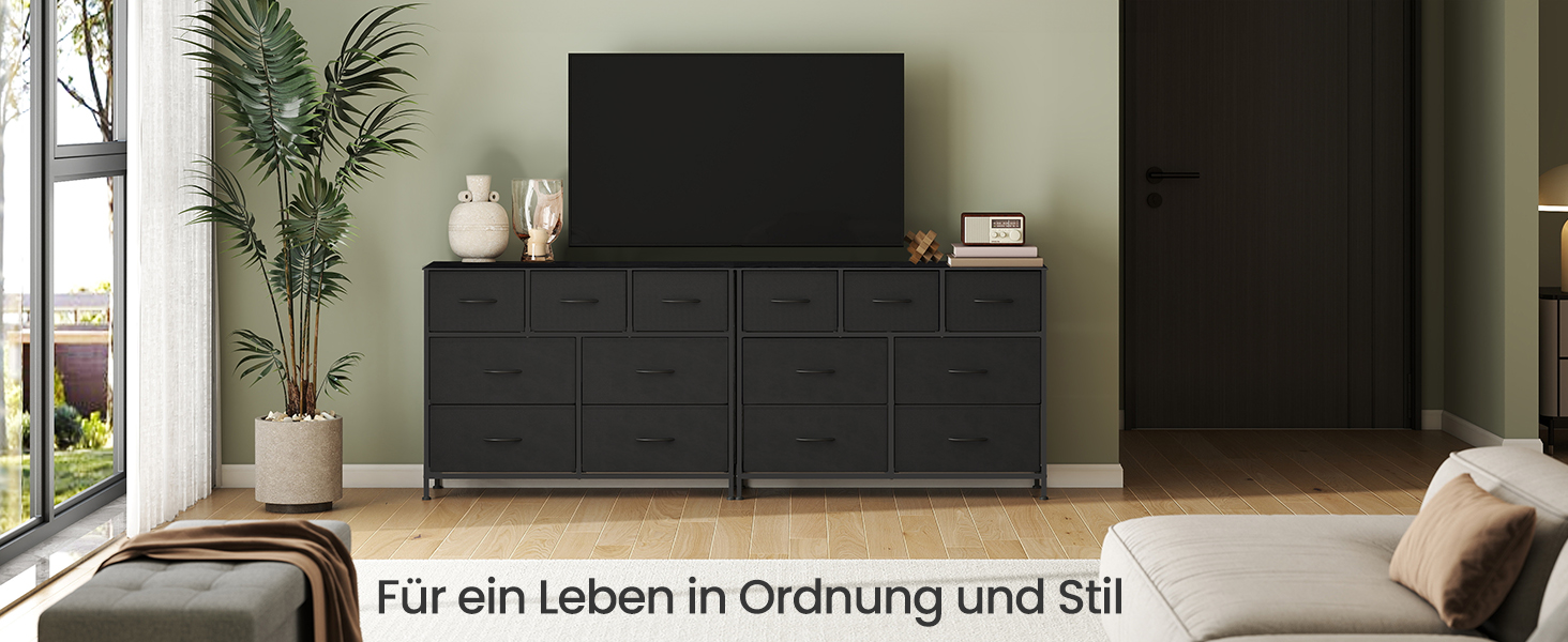 SONGMICS Комод зі 7 висувними ящиками, шафа для зберігання, сталь, MDF, флізелін, для спальні, прихожої, вітальні, білий (LGS323WH01)