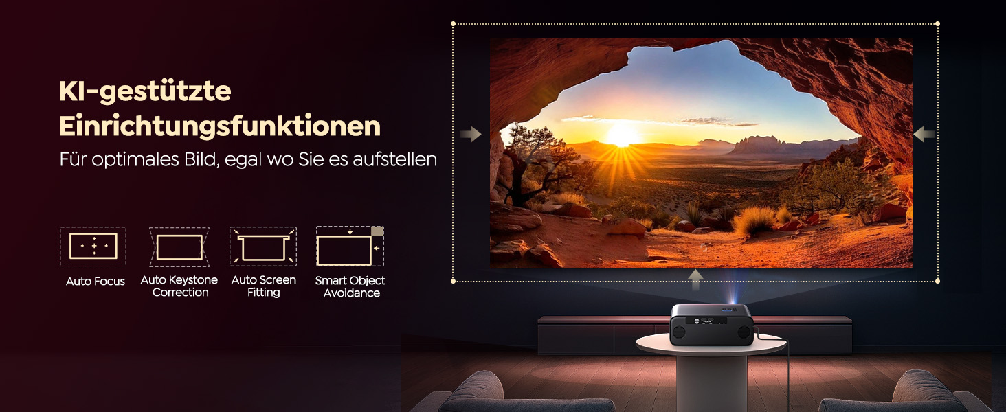 Проектор WiMiUS 1100 ANSI з 4K, Dolby Audio, WiFi 6, Bluetooth та Автофокусом для Домашнього Кінотеатру та Відкритих Подій (Android/iPhone)