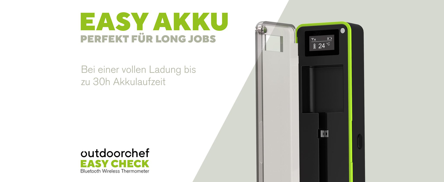 Термометр для гриля Outdoorchef Easy Check Quadro з Bluetooth, 4 датчики, 200м, миюча посудомийна машина, з магнітною док-станцією