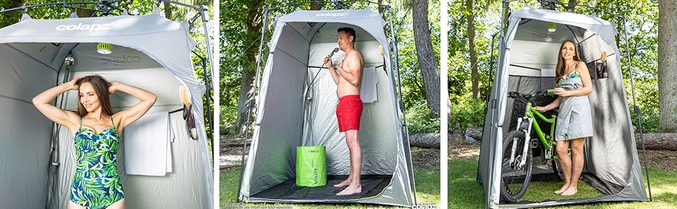 Намет для душу та туалету Colapz – портативна роздягальня для кемпінгу, сірий, 2,1 м