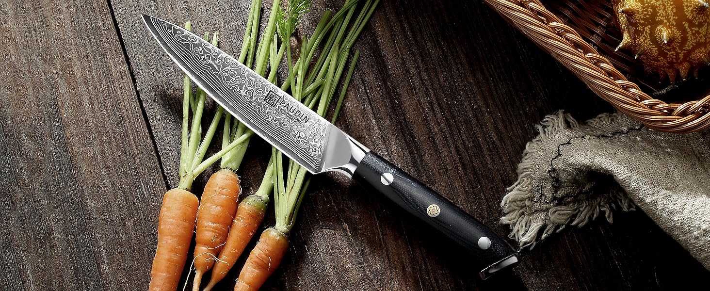 Ніж PAUDIN для м'яса, кухаря та обробки продуктів, 20 см, з високоякісної сталі, ергономічна ручка