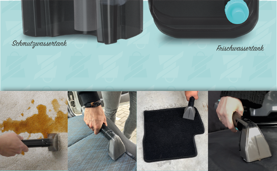 Вашорка для килимів та м'яких меблів - Fleckenreiniger 650W, 1.4L, сірий/блакитний