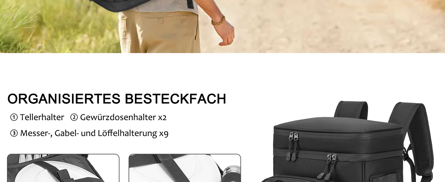 Терморюкзак охолоджуючий, 30L, водонепроникний, для пікніка, пляжу, кемпінгу, відпочинку на природі (зелений/чорний)