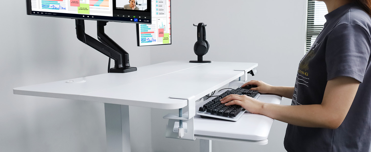 Тримач для клавіатури NearHub з регулюванням, під стіл, карбоновий дизайн, 65 см