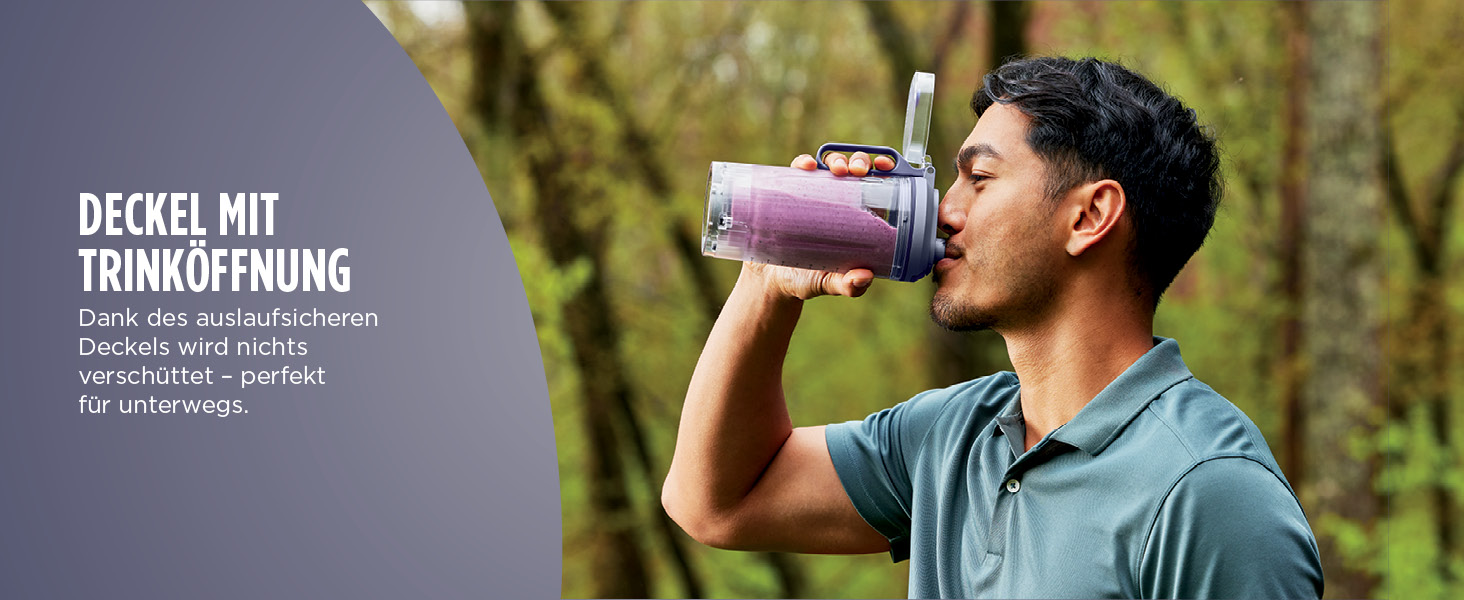 Портативний блендер Ninja Blast Max: 570 мл, акумулятор, чаша та кришка, 3 функції, для смузі та протеїнових коктейлів BC251EULD