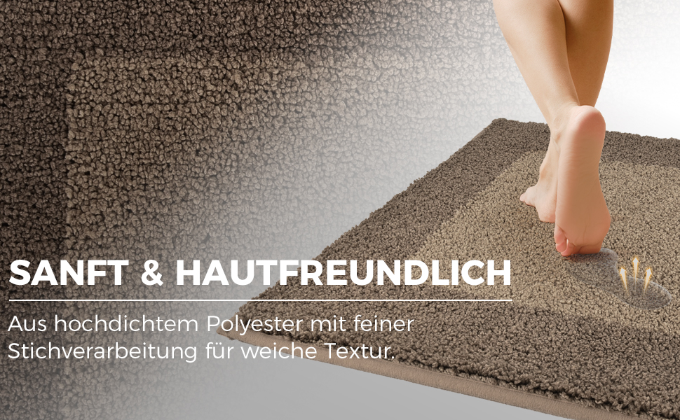Килимок для ванної кімнати 60 x 150 см, неслизький, миючий, для душу, ванни та підлоги - сіро-коричневий