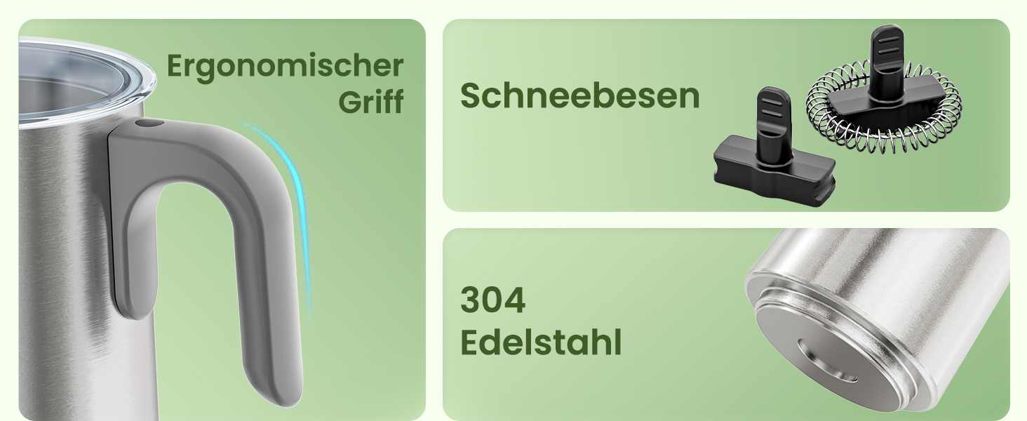 Електричний спінювач молока Maestri House 500 мл 4-в-1 з керуванням Smart Touch, функція пам'яті, для лате, гарячого шоколаду та теплого молока, чорно-сірий