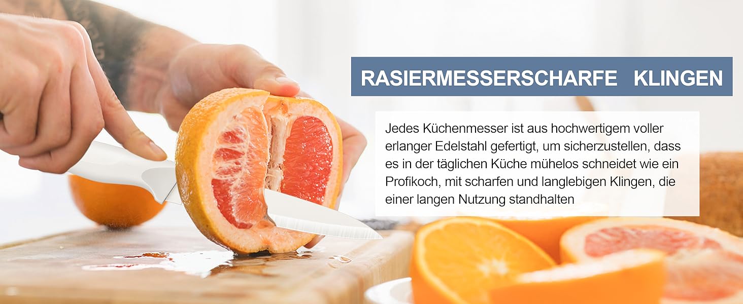 Набір кухонних ножів TEAMFAR з бруском, 15 предметів, нержавіюча сталь, антипригарне покриття