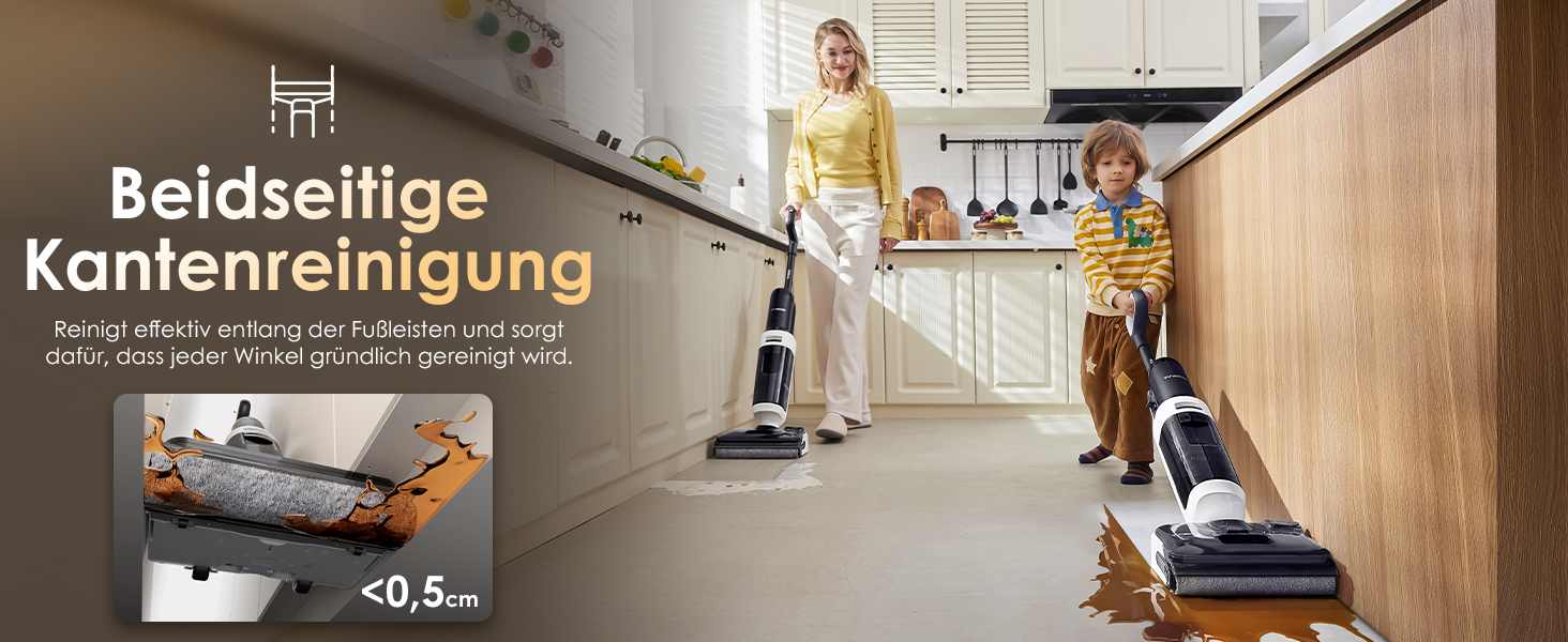 Tineco FLOOR ONE S6 Combo: акумуляторний пилосос 2-в-1 для сухого та вологого прибирання, самоочищення, 60 хв роботи