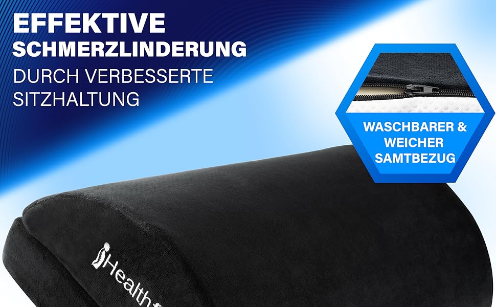 Підставка для ніг під стіл Healthfix® Ergonomische Fußstütze | Регульована висота, з м'якою підкладкою | Для офісу та дому, чорна