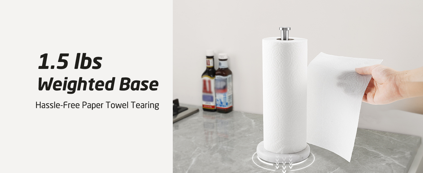Тримач для паперових рушників KES мармурова підставка, стійкий диспенсер із нержавіючої сталі SUS304, 14 см, KPH100S14B-2
