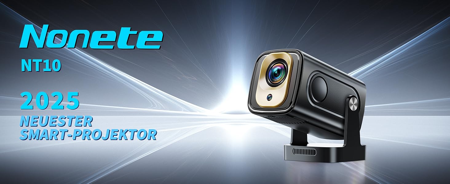 Портативний проєктор Mini Beamer 4K Full HD 1080P з WiFi 6, Bluetooth 5.2 та автоматичною корекцією трапецеїдальних спотворень. Підтримка HDMI, TV Stick, Memory Stick, Laptop. Білий (NT10-Black)