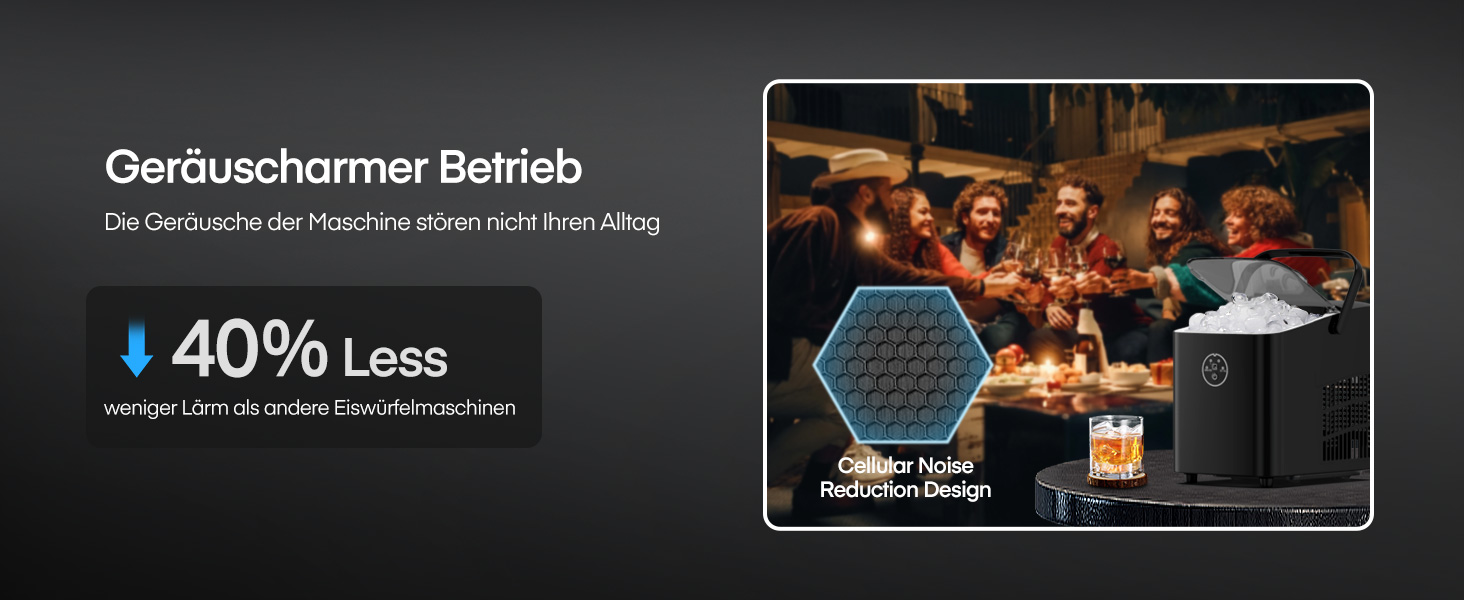 Льодогенератор Fohere 14 кг/24 год, швидке виробництво льоду (5 хв), 2 розміри кулеподібного льоду, самоочищення, з ручкою, лопаткою та кошиком для вечірок, офісу, кемпінгу - Чорний