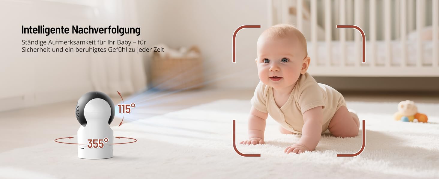 Відеоняня PARIS RHÔNE з 2 камерами, WiFi, 2K UHD, нічник, датчик руху/плачу, контроль температури та вологості, колискові