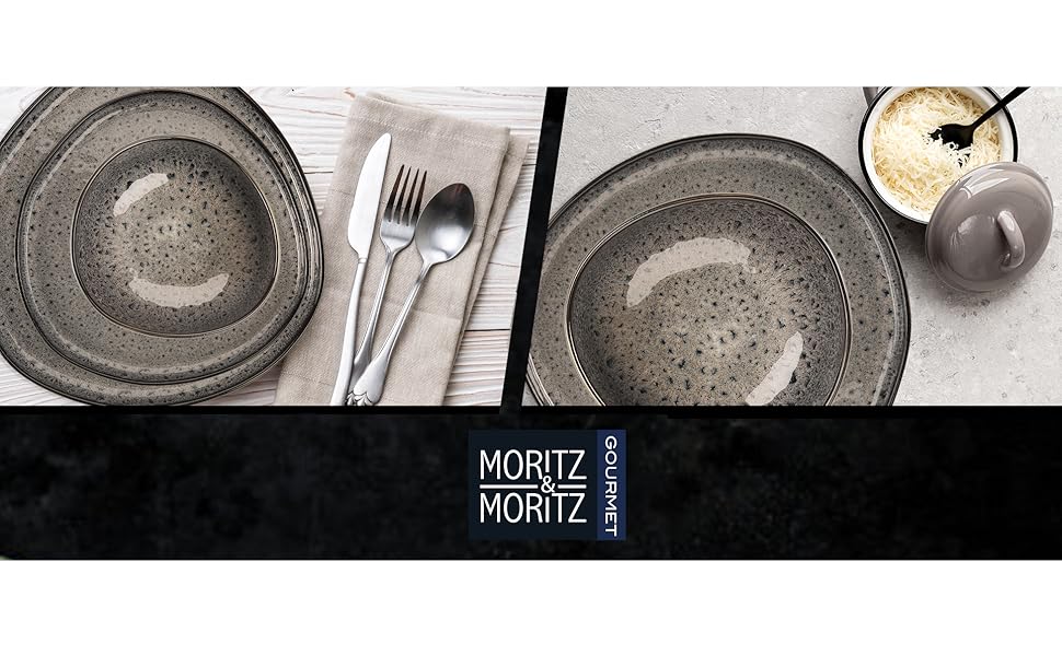 Набір органічних мюслі-мисок Moritz & Moritz (6 шт.), сірий колір, кераміка, 500 мл, сучасний дизайн, стійкий до миття в посудомийній машині