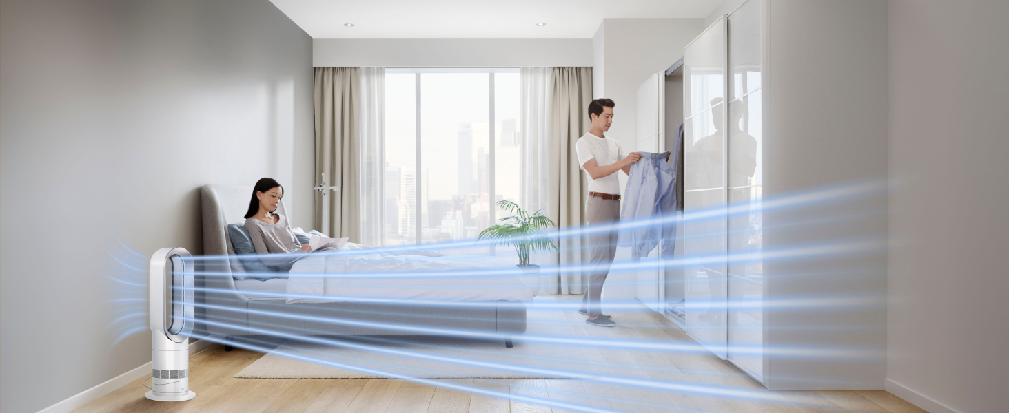 Вентилятор без лопатей Dyson Cool AM07: Потужний, тихий, з пультом, 10 швидкостей, поворот 70°