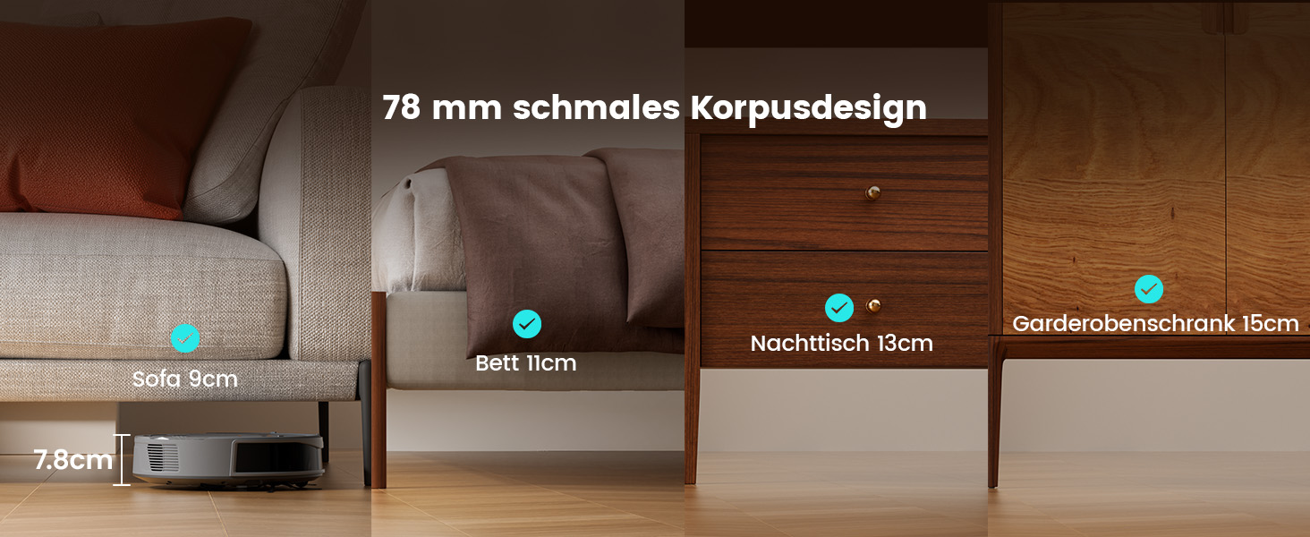 Робот-пилосос LEFANT M210P: потужний, для твердих підлог, з Wi-Fi, Bluetooth, Alexa, 2200Pa, для шерсті тварин