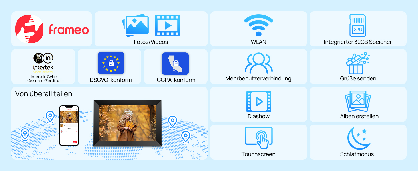 Цифрова фоторамка Frameo 10.1