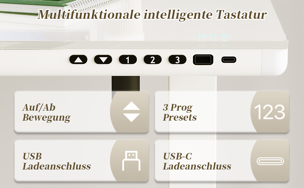 Електричний стіл JUMMICO з регулюванням висоти, 120x60 см, з висувною шухлядою, для офісу та дому, білий