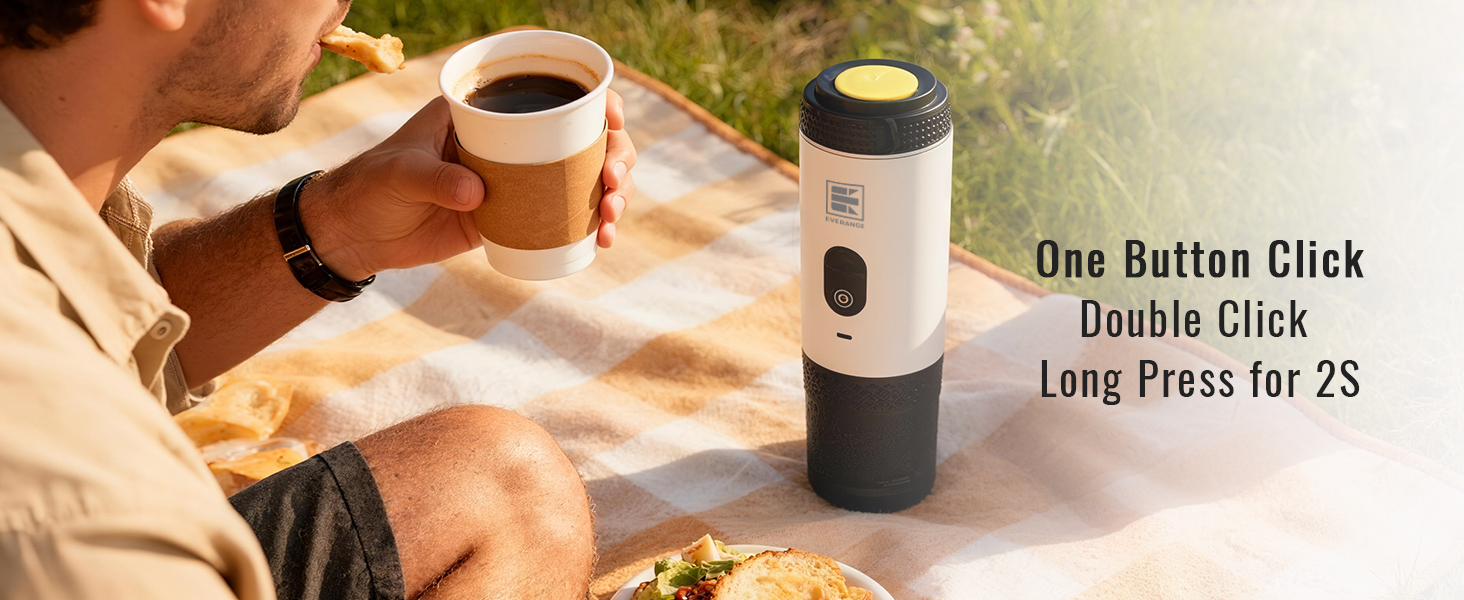 Портативна електрична кавомашина Everange для еспресо, приготування кави з меленої кави та капсул NS, зелена з LCD-дисплеєм