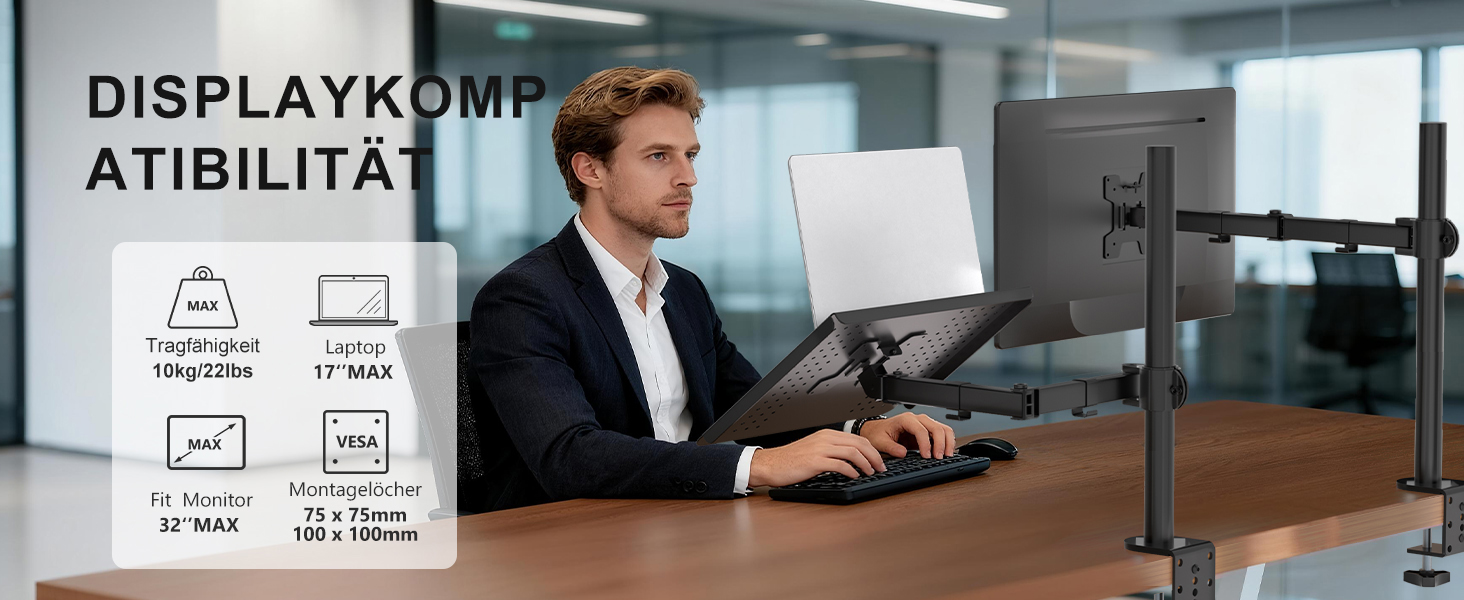 Підставка для ноутбука WALI на стіл - ергономічна, для 17