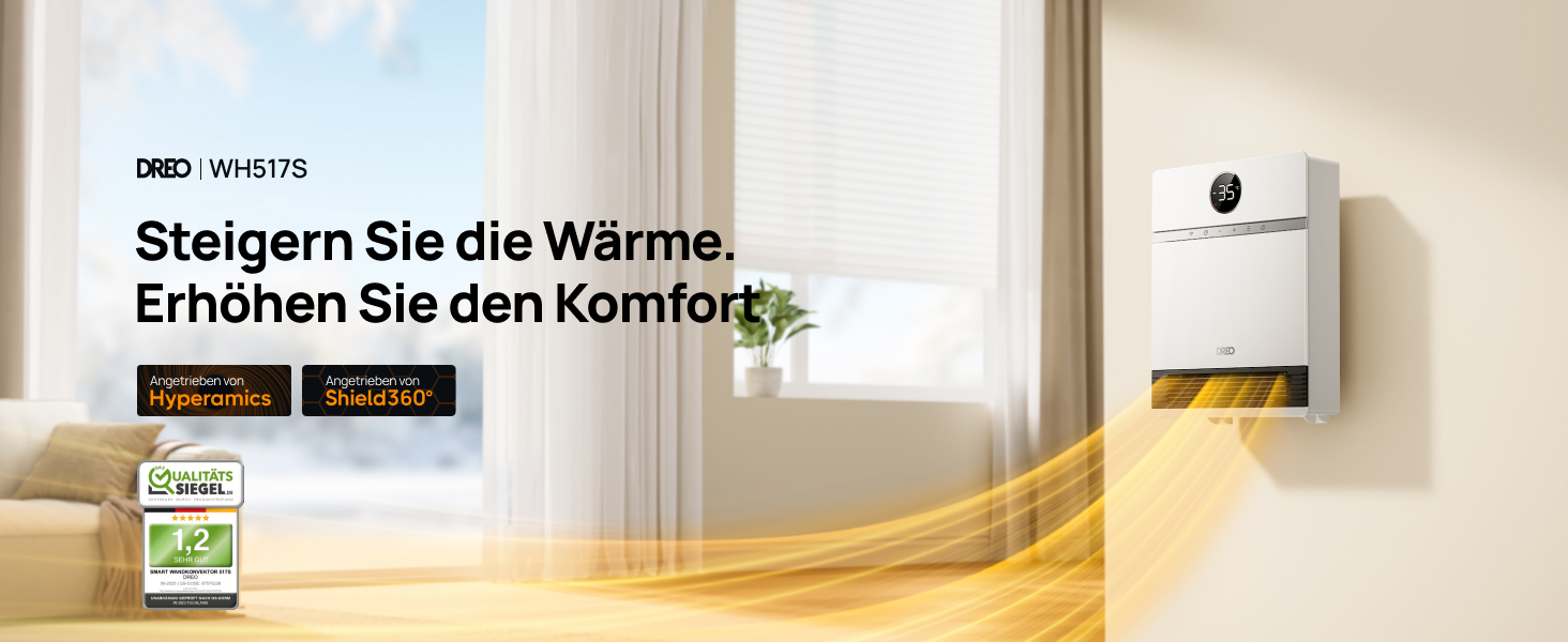 Дрео Smart Wandkonvektor - електричний конвектор з термостатом, пультом керування та таймером, 2000W, білий