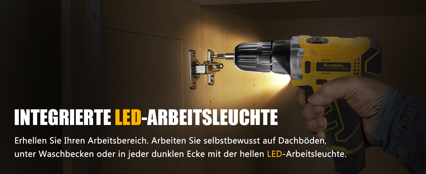 Набір інструментів Sundpey 166 предметів з акумуляторною викруткою 12V для дому, ремонту та саду (жовтий)