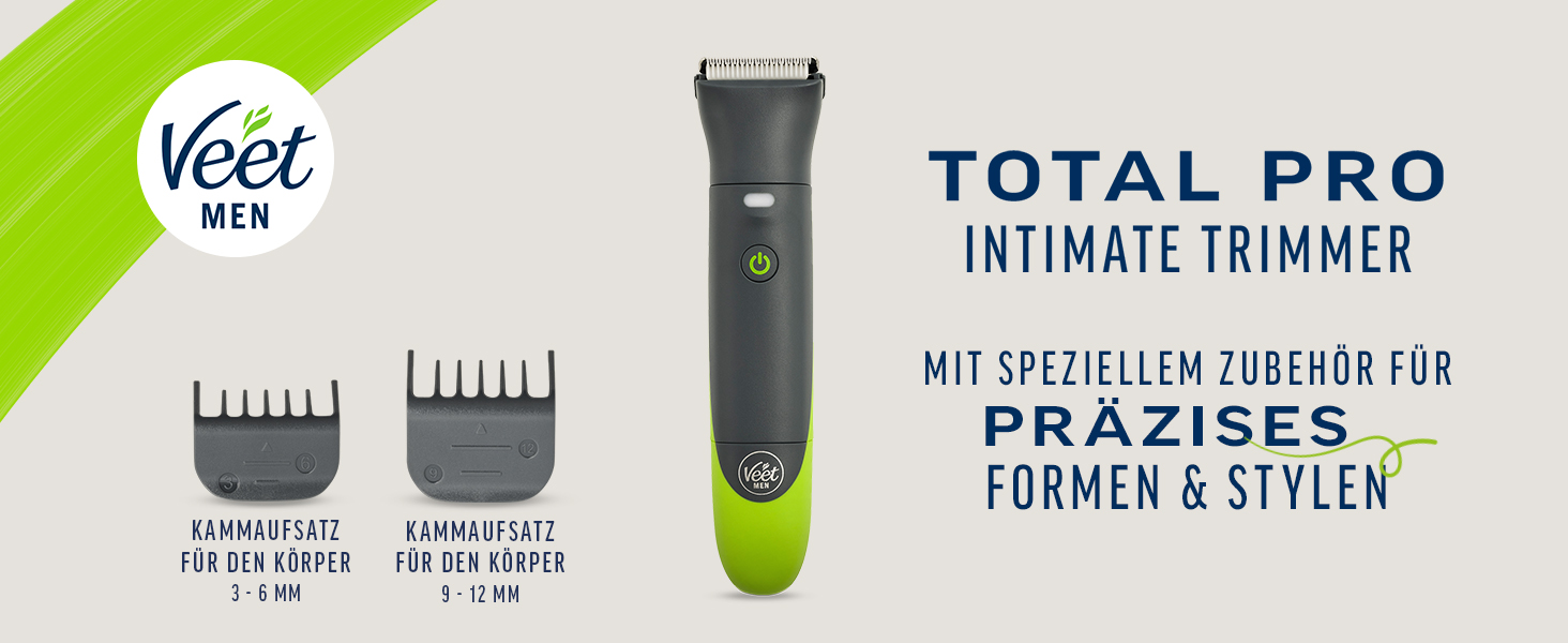 Veet Men Intimate Trimmer – Триммер для інтимної зони чоловічий, водонепроникний, для тіла та обличчя