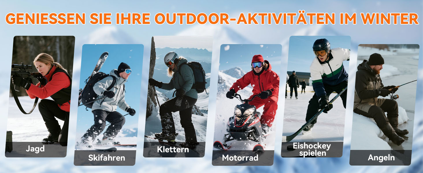 Електричні гріючі рукавички Rasfalo для чоловіків та жінок, акумулятор 2600mAh, 3 режими нагріву, водонепроникні, чорні