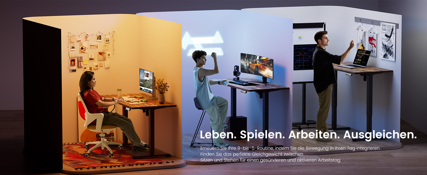 Електричний регульований стіл ErGear 160x80 см з 4-ма пам'ятними настройками, з'єднувальною пластиною, для дому та офісу, вінтажний колір дерева