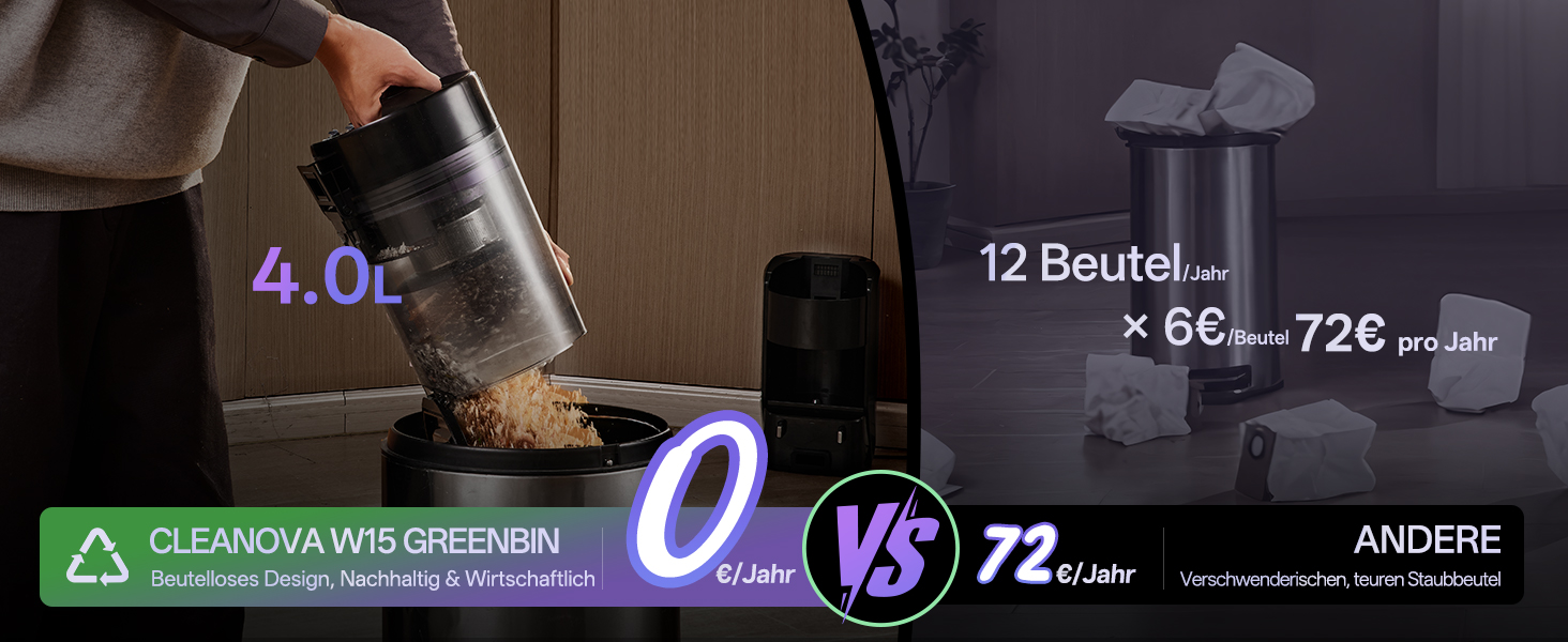 Робот-пилосос Vexilar W15 з функцією миття підлоги, бездротовий, 10000Pa, LiDAR-навігація, 180 хвилин роботи, керування через додаток та голосовий помічник