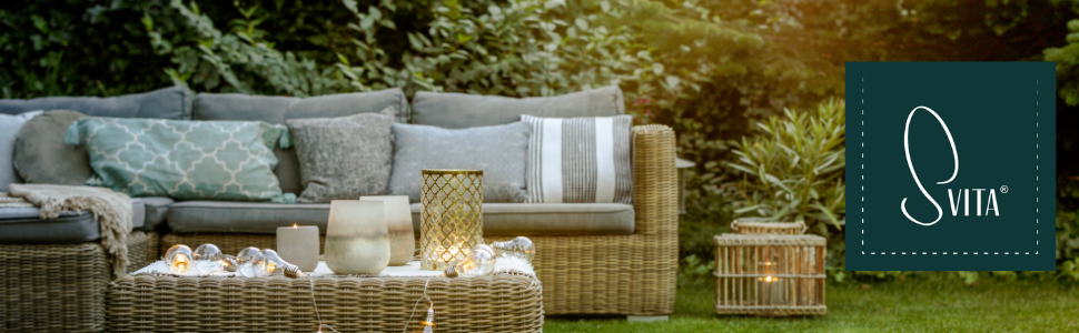 Лавка садова SVITA Chicago з поліротангу чорного кольору для саду та тераси