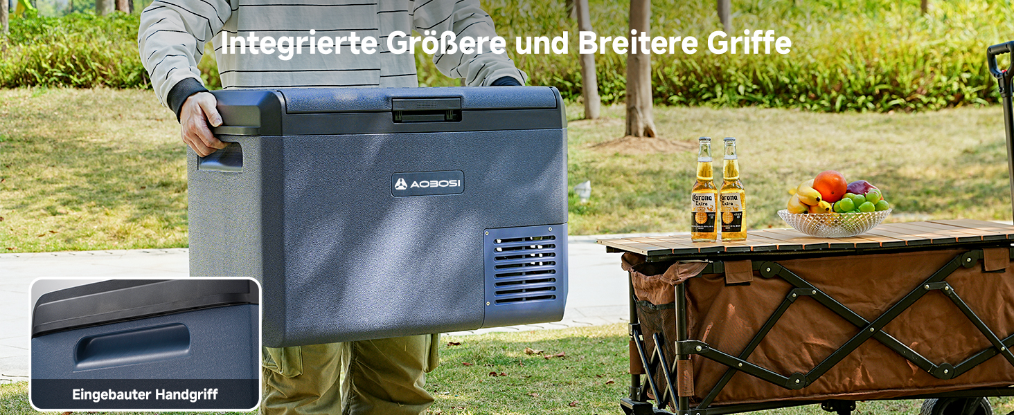 Автомобільний холодильник AAOBOSI 50л: Електричний компресорний кулер IPX4, -20°C/+20°C для авто, вантажівки, кемпінгу, подорожей