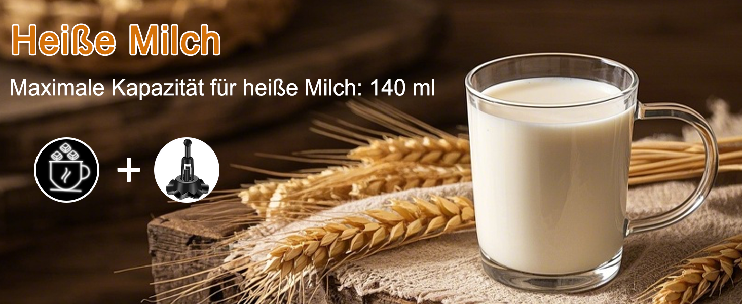 Електричний піноутворювач молока 4-в-1 з контролем температури. Підходить для капучино, лате та гарячого шоколаду. 2 насадки для різних типів пінки.
