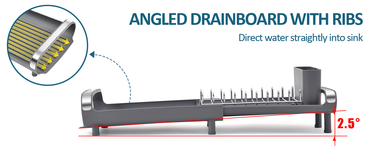 Сушарка для посуду Kingrack, невелика розширювана корзина для сушіння посуду, сушарка для посуду з нержавіючої сталі, антикорозійна підставка для посуду