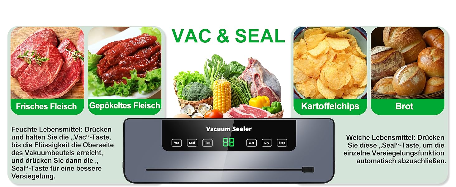 Вакууматор 7 в 1 професійний з різаком, цифровим таймером та 100 пакетами для вакуумування, автоматичний запечатувач