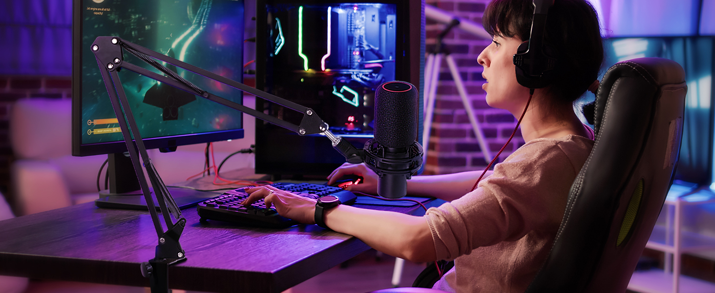 Стійка для мікрофона HyperX QuadCast з поп-фільтром та тримачем YOUSHARES для QuadCast S, Blue Yeti, Razer Seiren Mini V3