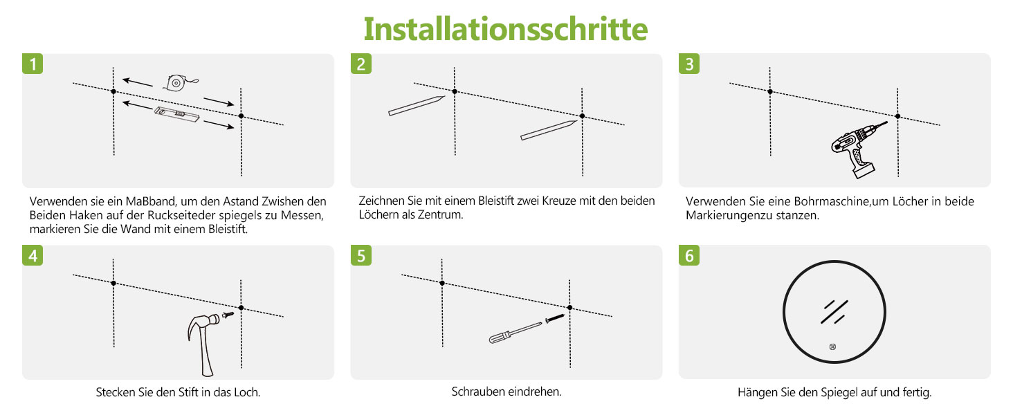Круглий LED-дзеркало для ванної кімнати S'AFIELINA 60см з підсвічуванням та сенсорним вимикачем, регулювання кольору світла (тепле, нейтральне, холодне), диммування