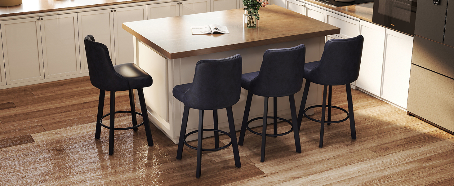 Барні стільці Youhauchair 2 шт., Чорні, регульовані, з підніжкою, 66.5 см, 150 кг