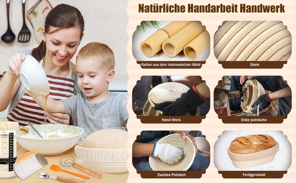 Набір для розпирання хліба (10 шт.), 23 см, для закваски, з лопаткою та лімі, аксесуари для випічки, для початківців