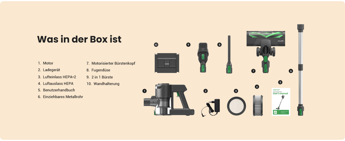 Акумуляторний пилосос Vactidy V9 Бездротовий, Акумуляторний пилосос 30KPa Час роботи до 45 хв, Акумуляторний пилосос зі світлодіодним підсвічуванням, Легкий бездротовий пилосос, Пилосос Шерсть домашніх тварин для твердої підлоги/килима Чорний