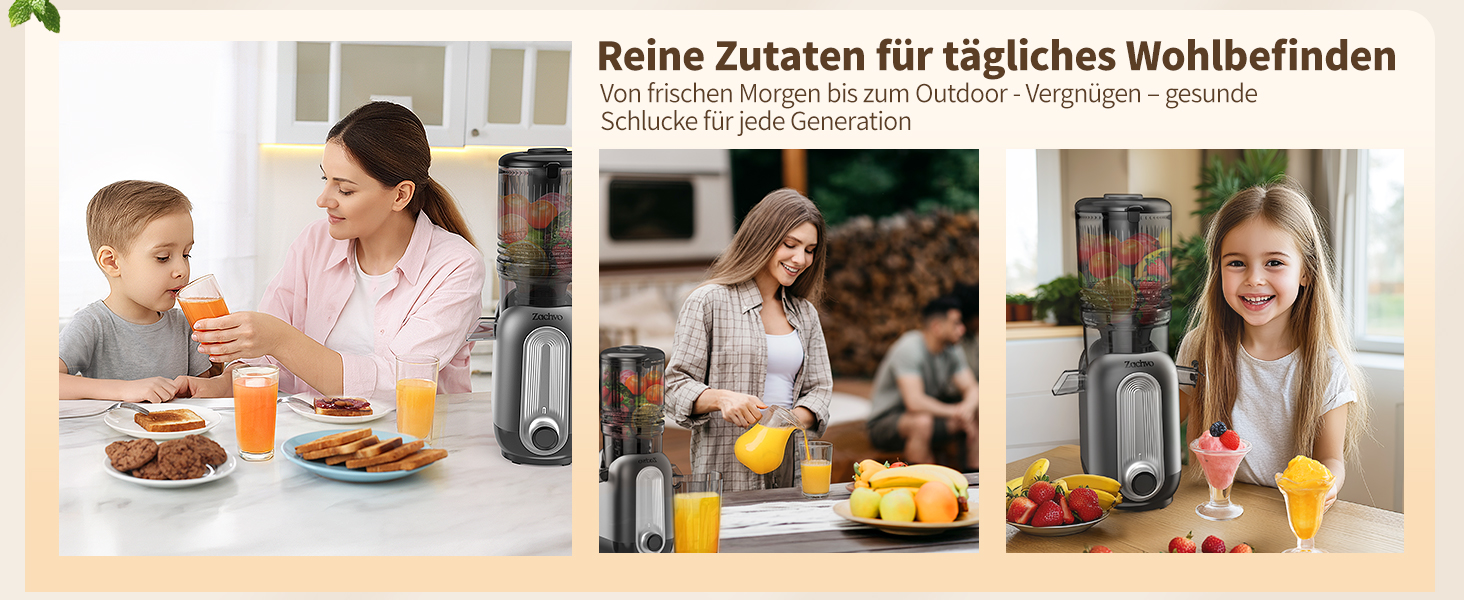 Шовковий відцентровий соковичавник для овочів та фруктів MP-802M XXL – Тест-переможець, 128 мм завантажувальний отвір, холодний віджим, 300W, висока вихідність соку, тихий та легкий у чищенні, для горіхового молока та фруктового морозива