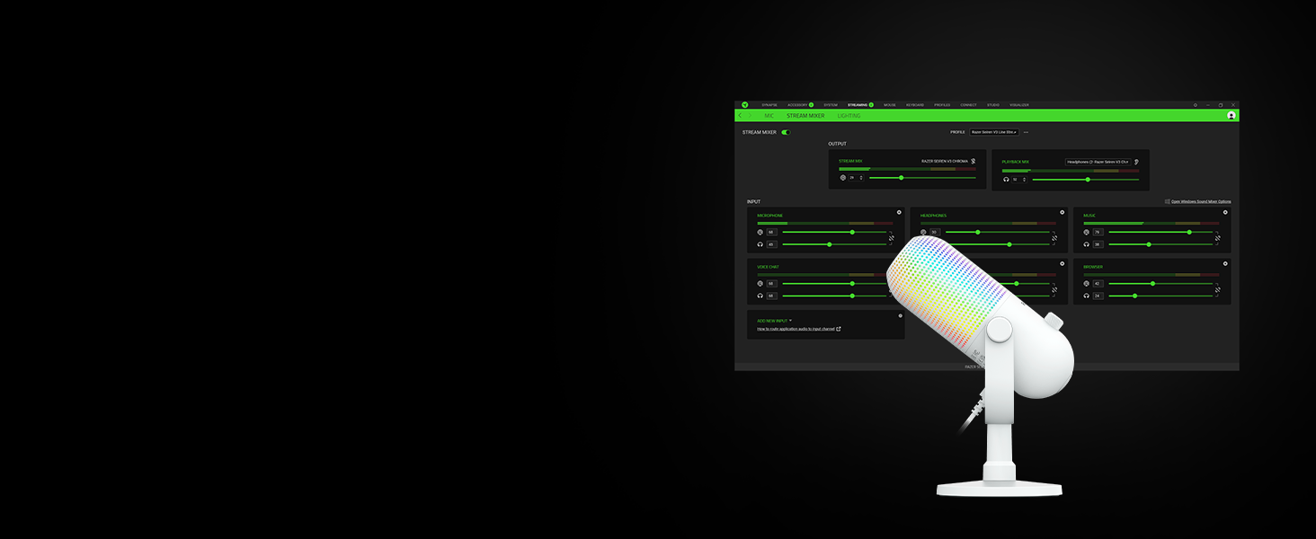 Мікрофон Razer Seiren V3 Mini USB - компактний, з LED-індикатором та функцією Tap-to-Mute