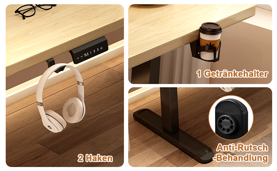 Регульований за висотою стіл (підйомний) електричний з 2 моторами, чорний. Панель керування з 3 пам'яттю, максимальне навантаження 200 кг. Тільки каркас.