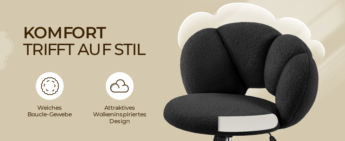 Крісло офісне Yaheetech, ергономічне, чорне, регульоване по висоті, до 136 кг, для дому/офісу