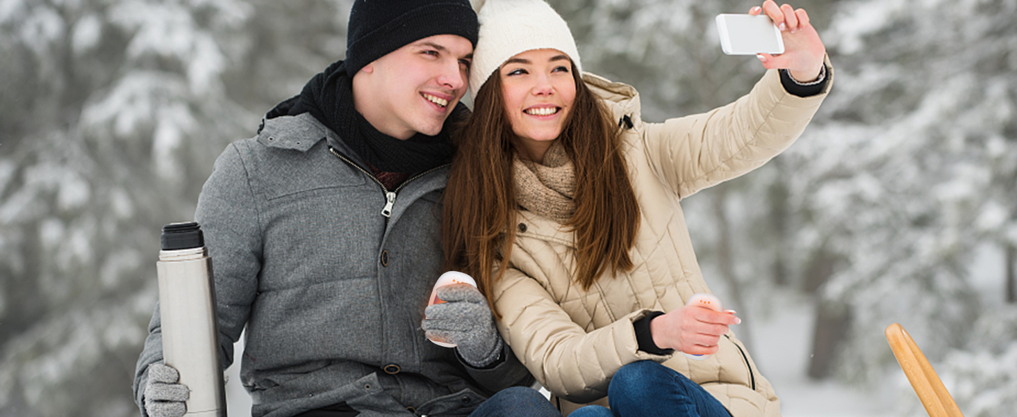 Електричні грілки для рук 2 шт. з 3 режимами нагріву, багаторазові, портативні, для дітей, чоловіків, жінок, подарунок (блакитні)