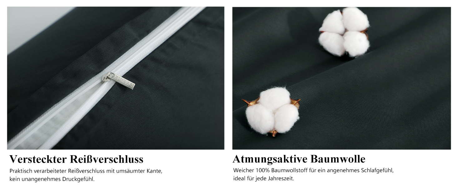 Комплект постільної білизни RUIKASI з бавовни 4 частини - сірий, двоколірний, з замком, 2 шт. (40x80, антрацит, світло-сірий)