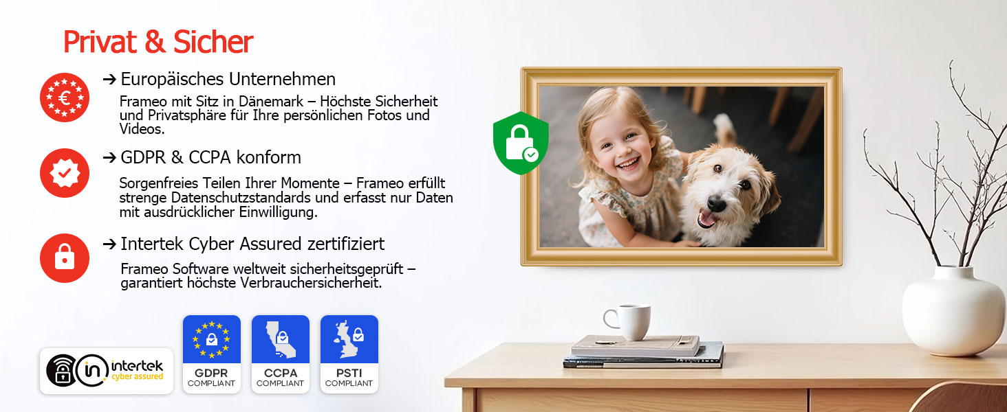 Цифровий фоторамка Frameo 10.1 дюйми, IPS, HD 1280x800, 32GB, Wi-Fi, автоповорот, Frameo App