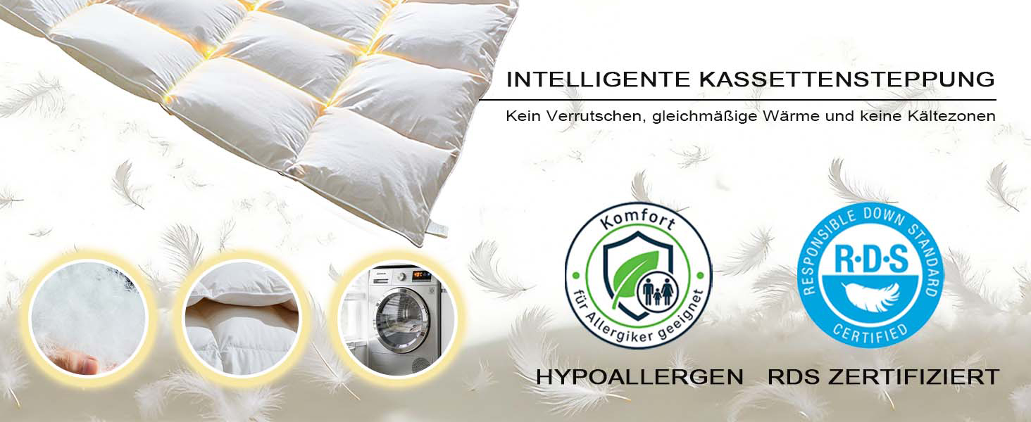 Всесезонна легка ковдра з гусячого пуху 90% (135 x 200 см), біла, Luxury All Year Comfort