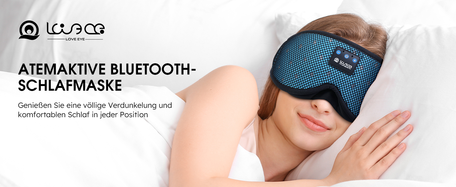 Маска для сну LOVE EYE 3D, для тих, хто спить на боці, чоловіча та жіноча, дихаюча, блокує світло (Блакитна)